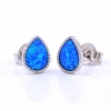 Cercei Picatura cu Blue Opal, argint 925 rodiat, 9mm