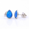 Cercei Picatura cu Blue Opal, argint 925 rodiat, 9mm
