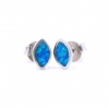 Cercei Marquise cu Blue Opal, argint 925 rodiat, 8mm