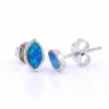 Cercei Marquise cu Blue Opal, argint 925 rodiat, 8mm
