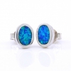 Cercei Oval cu Blue Opal, argint 925 rodiat, 9mm