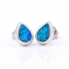 Cercei Picatura cu Blue Opal, argint 925 rodiat, 10mm