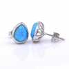 Cercei Picatura cu Azure Opal, argint 925 rodiat, 10mm