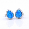 Cercei Picatura cu Blue Opal, argint 925 rodiat, 10mm