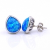 Cercei Picatura cu Blue Opal, argint 925 rodiat, 12mm