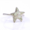 Inel Stea de mare (57) cu White Opal din argint 925 rodiat