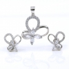 Set Amalia pandantiv si cercei cu cristale argint 925 rodiat