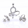Set Amalia pandantiv si cercei cu cristale argint 925 rodiat