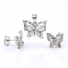 Set Fluture pandantiv si cercei cu cristale argint 925 rodiat