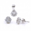 Set Floricica, pandantiv si cercei cu cristale argint 925 rodiat