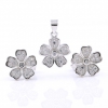 Set Margarete, pandantiv si cercei cu cristale argint 925 rodiat