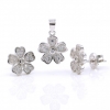 Set Margarete, pandantiv si cercei cu cristale argint 925 rodiat