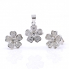 Set Margarete, pandantiv si cercei cu cristale argint 925 rodiat