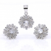 Set Margarete, pandantiv si cercei cu cristale argint 925 rodiat