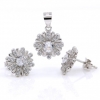 Set Margarete, pandantiv si cercei cu cristale argint 925 rodiat