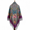 Premium shawl Music of the Sea, wool, fuchsia- 146x146cm