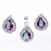 Set Picatura Mistic topaz, cercei, pandantiv, argint 925 rodiat