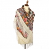 Premium shawl Ladoga, wool, ivory- 146x146cm
