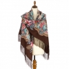 Premium shawl Fascinating July, wool, brown- 146x146cm