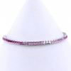 Bratara tennis - 18cm multicolor alb-roz-fuchsia cu cristale, argint 925 rodiat
