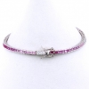Bratara tennis - 18cm multicolor alb-roz-fuchsia cu cristale, argint 925 rodiat