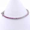 Bratara tennis - 18cm multicolor alb-roz-fuchsia cu cristale, argint 925 rodiat