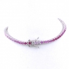 Bratara tennis - 18cm multicolor alb-roz-fuchsia cu cristale, argint 925 rodiat