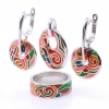 Set Venetia cercei, inel (55), pandantiv, argint 925 rodiat