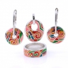 Set Venetia cercei, inel (55), pandantiv, argint 925 rodiat