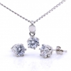 Set Chatons cu cristale Swarovski cercei, lant, pandantiv, argint 925 rodiat