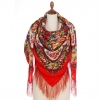 Premium shawl Heart Name-day, wool, red - 146x146cm