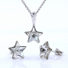 Set Star cu cristale Swarovski Crystal, cercei, lant, pandantiv, argint 925 rodiat