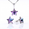 Set Star cu cristale Swarovski Vitrail Light, cercei, lant, pandantiv, argint 925 rodiat