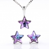 Set Star cu cristale Swarovski Vitrail Light, cercei, lant, pandantiv, argint 925 rodiat
