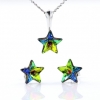 Set Star cu cristale Swarovski Vitrail Medium, cercei, lant, pandantiv, argint 925 rodiat