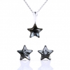 Set Star cu cristale Swarovski Silver Night, cercei, lant, pandantiv, argint 925 rodiat