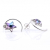 Cercei Star cu cristale Swarovski Vitrail Light, argint 925 rodiat
