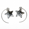 Cercei Star cu cristale Swarovski Silver Night, argint 925 rodiat