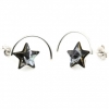 Cercei Star cu cristale Swarovski Silver Night, argint 925 rodiat