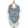 Premium shawl Peahen, wool, silver grey - 146x146cm