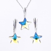 Set complet Star cu cristale Swarovski Aurore Boreale, argint 925 rodiat