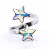 Set complet Star cu cristale Swarovski Aurore Boreale, argint 925 rodiat