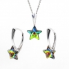 Set complet Star cu cristale Swarovski Vitrail Medium, argint 925 rodiat