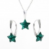 Set complet Star cu cristale Swarovski Emerald, argint 925 rodiat