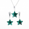 Set complet Star cu cristale Swarovski Emerald, argint 925 rodiat