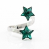 Set complet Star cu cristale Swarovski Emerald, argint 925 rodiat