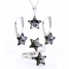 Set complet Star cu cristale Swarovski Silver Night, argint 925 rodiat