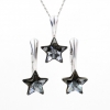 Set complet Star cu cristale Swarovski Silver Night, argint 925 rodiat
