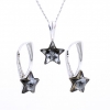 Set complet Star cu cristale Swarovski Silver Night, argint 925 rodiat