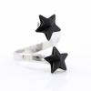 Set complet Star cu cristale Swarovski Jet, argint 925 rodiat